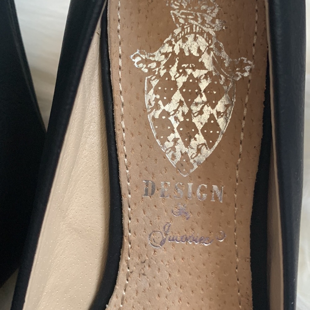 Black Design by Jacobies brand wedge pumps size 6.5 with buckle - Picture 5 of 6